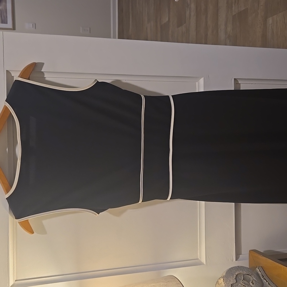 Express Black Midi Dress with Cream Accents - Picture 10 of 12